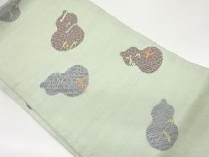 紗 瓢箪模様織出し名古屋帯